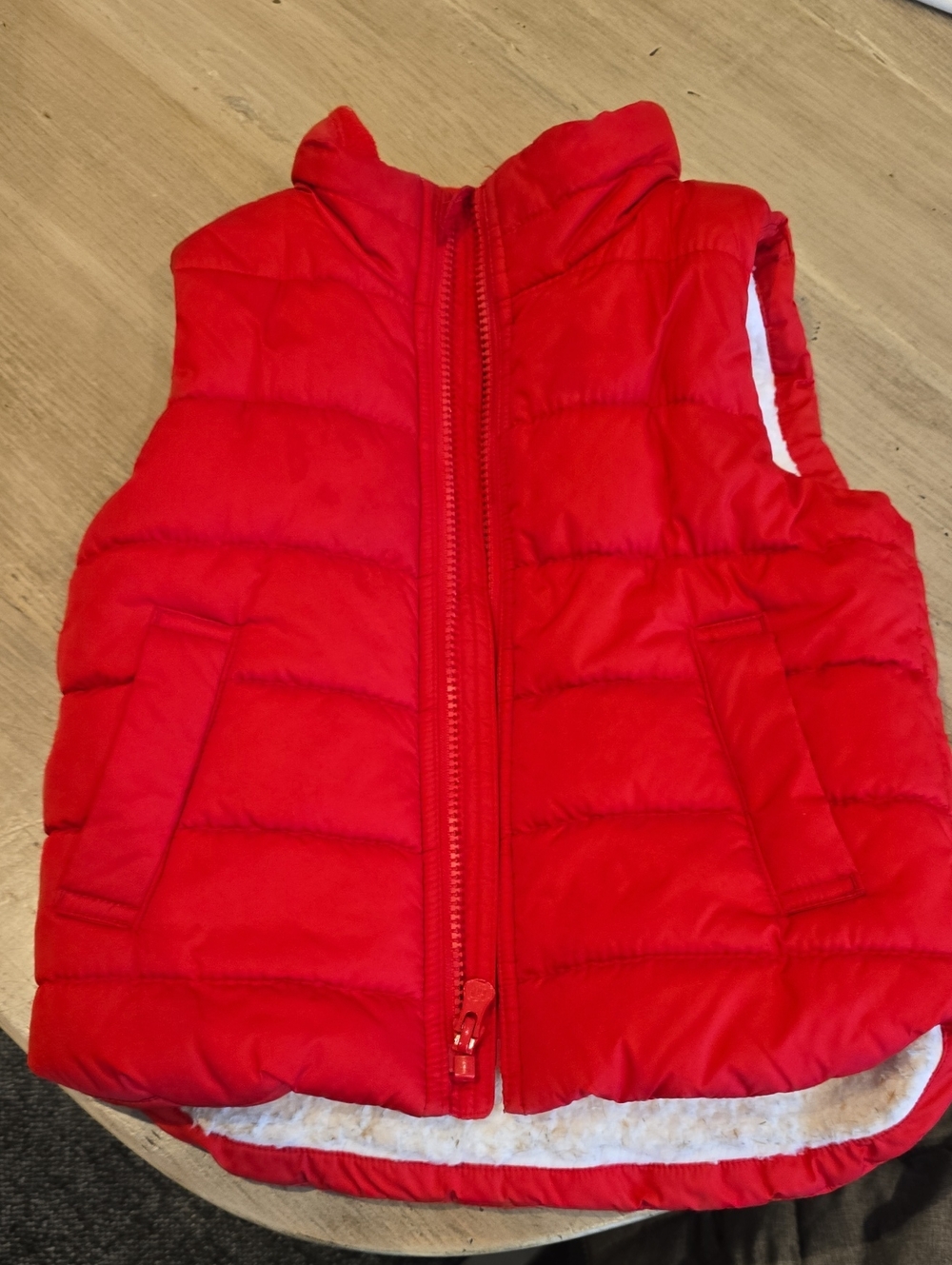 GAP Kids Red Puffer Vest - Lightweight Quilted Vest
